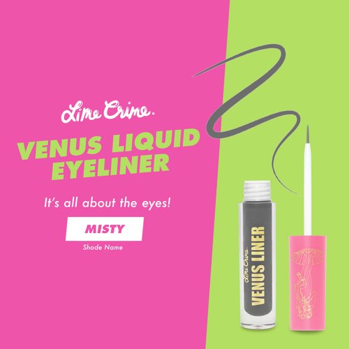 Lime Crime Venus Pigmented Liquid Eyeliner with Precision Brush, Misty (Cool Gray) - Ultra Matte Water-Based Formula is Long-Lasting, Smudge-Proof & Quickly Dries - Vegan & Cruelty-Free