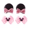 2 Pairs Mouse Ears Hair Clips & Mouse Hair Bows Barrettes for Women Girls Costume Accessories Birthday Party Decorations Pink
