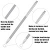 8 Pack Stainless Steel Triangle Cuticle Pusher Double-head Nails Dead Skin Remover Cuticle Trimmer Stick Manicure Polish Tools for Manicure Beauty Salon