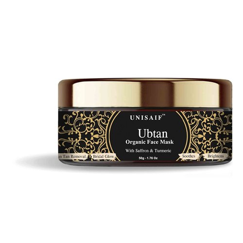 Unisaif Ubtan Organic Turmeric Face Mask | Hydrating & Brightening Facial Masks | Skin Care Saffron & Turmeric Clay Mask for Pores Acne & Dark Spots | Exfoliating Anti Aging Face Mask