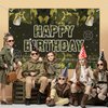 Military Camo Happy Birthday Backdrop Banner Army Camouflage Theme Background Decor for Veterans Soliders Men Boys Birthday Party Favors Decorations Supplies 72x43in-BECKTEN