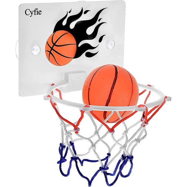 CYFIE Basketball Hoop Toddler, Bathtub Bath Toys for Office Desk Bathroom Slam Dunk Games, Suction Cup Basketball Hoop for Kids Girls Boys