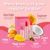 Watermelon Tinted Lip Balm and Strawberry Sugar Lip Scrub Stick Duo by Lick Your Lips - for Lip Repair, Deep Hydration, and a Soft, Radiant Pout