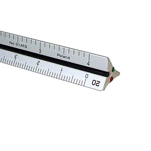 ALVIN Mini Aluminum Engineer Triangular Scale Ruler, Drawing and Design Tool for Students and Professionals, Great for Drafting, Architecture, Engineering, and Art - 4 Inches