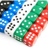 25 Pieces Dice Set 6 Sided 5 Colours Spot Dice with Bags for Tenzi, Farkle, Yahtzee, Bunco or Teaching Math Dice Games
