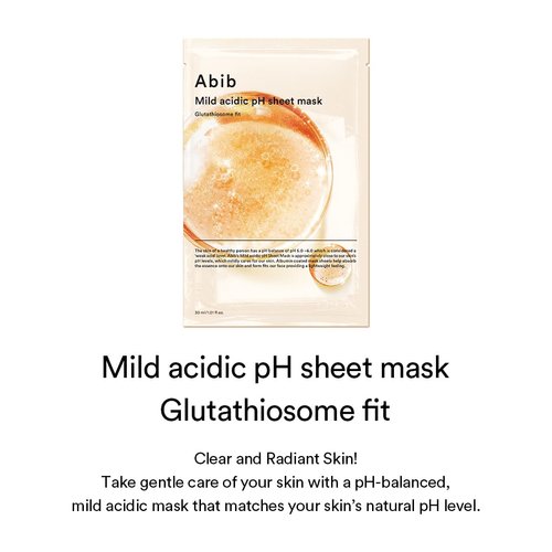 Abib Mild acidic pH sheet mask Glutathiosome fit (10 Sheets)