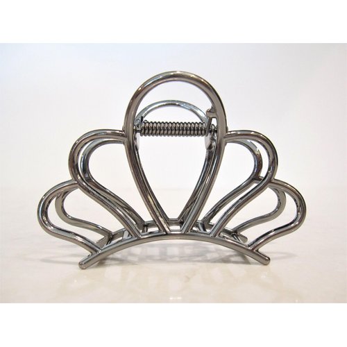 Generic Rose gold silver or dark silver tone flower crown metal hair claw clip (Primary color: Dark silver)