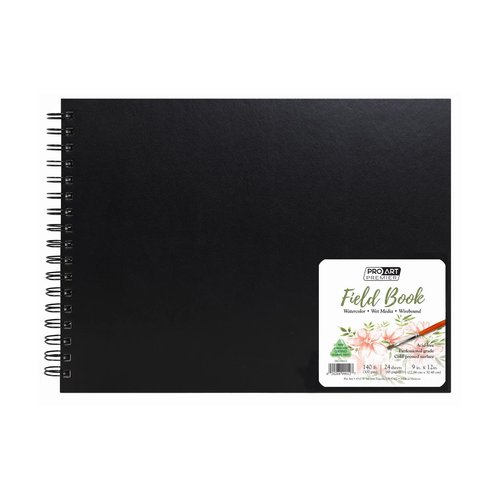 Pro Art Prem Watercolor Field Book 9"x12", 24 sheets, 140#, Watercolor Paper, Watercolor Sketchbook, Water Color Paper, Watercolor Paper Pad, Watercolor Journal, Watercolor Book, Paint Paper, Painting
