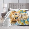 Cute Lion Blanket Soft Cozy Lion Plush Throw Blanket Super Warm Fleece Fuzzy Bedding Blanket Lion Gifts for Kids Girls Boys Women Bed Decor Stuff 40"X50"