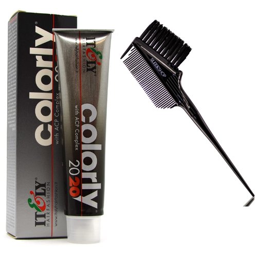 IT&LY Colorly 2020 Italy Permanent Hair Color Dye Haircolor (w/ Sleek 3-in-1 Brush Comb) Itely Italian Beauty, 100% Grey Coverage (6C - Dark Ash Blonde - 2.02 oz)