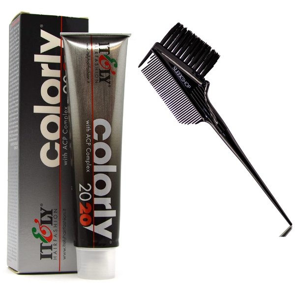 IT&LY Colorly 2020 Italy Permanent Hair Color Dye Haircolor (w/ Sleek 3-in-1 Brush Comb) Itely Italian Beauty, 100% Grey Coverage (6C - Dark Ash Blonde - 2.02 oz)