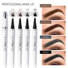 2024 Upgrade Microblading Eyebrow Pen, Waterproof Long-Lasting Eyebrow Pencil with 4-Prong Micro-Fork Tip Applicator, Microblading Pen for Natural Looking Brows Makeup (Gray 3#)