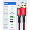 SUNGUY 10Gbps Android Auto USB C Cable, [2-Pack,1.5FT] 3A USB 3.1 Gen 2 Fast Charging & Data Transfer USB C CarPlay Cable, Compatible with iPhone 15/15 Pro Max, Galaxy S22 S21 Note 20, Pixel 7 (Red)
