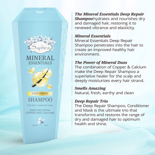MINERAL ESSENTIALS Deep Repair Shampoo for Dry and Damaged Hair, Helps Nourish and Hydrate Down to the Core, 17 Ounce