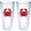 TERVIS Red Crab Dots Made in USA Double Walled Insulated Tumbler Cup Keeps Drinks Cold & Hot, 24oz 2pk, No Lid