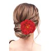 Peony Flower Hair Clip Hanfu Hairpin Bridesmaid Pin up Flower Brooch Party Wedding Decor (one size, red)