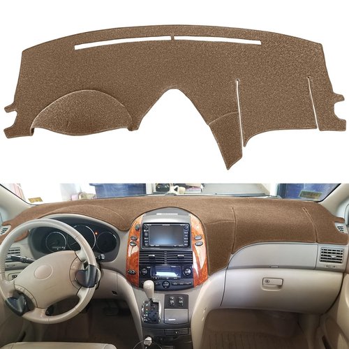 Fcovergurus Dash Cover Mat Custom Fit for Toyota Sienna 2004-2010, Dashboard Cover Pad Carpet Protector (Brown) F99