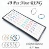 OMAIGAR Nose Rings and Studs, Colorful Nose Rings Hoops for Women, Screw Shaped Surgical Stainless Steel Nose Piercing Jewelry, 1.5/2/2.5mm Nose Rings Studs for Men