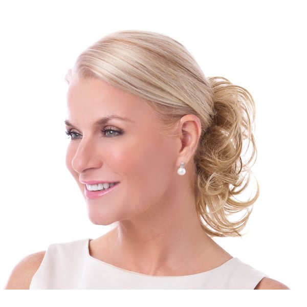 Toni Brattin Curly Volumizer Casual Combs Color Light Blonde Wigs 8" Length Adding Soft Curly Versatile Easy-Attach ChangeLite Heat Friendly Synthetic Women's Bundle MaxWigs Booklet