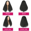 Matthia Black V Part Wig Kinky Curly Wigs Clip in Half Wigs for Black Women, 22inch Synthetic Hair Upgrade U Part Cruly Wig No Leave out Half Wigs V Shape Wigs for Black Women Beginner Friendly(1B#)