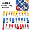 EL-SKY 480pcs Premium Quality Insulated Electrical Wire Terminals, Mixed Assorted Lug Kit,Electrical Crimp Connectors Spade Set with Case