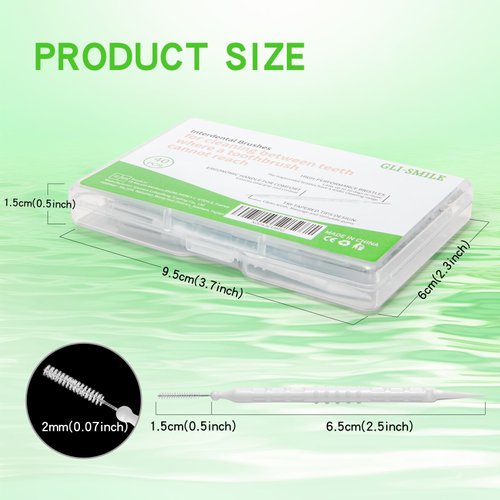 GLI-Smile Toothpicks Interdental Brushes Picks,Double-Ended Soft Bristle Dental Floss Picks Brushpicks Teeth Cleaning Tool Portable Oral Care Tooth Picks 40PCS