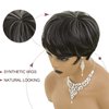 BOBCOO Pixie Cut Wig Short Wigs for Black Women Pixie Black Mixed With Grey Short cut Wigs Pixie Cut Wig for Black Women (Black Mixed With Grey)