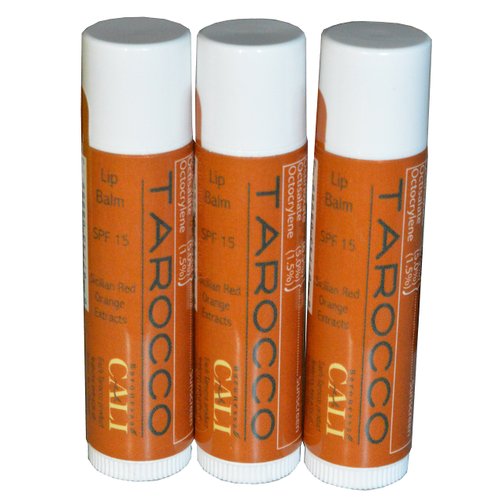 Cali Baronessa Tarocco Sicilian Red Orange Nourishing Lip Balm - Repairs and Nourishes Lips - 0.15 Ounce Each, Pack of 3