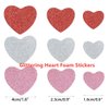 QINGQIU Valentines Day Crafts Set with 100 Heart Doilies, 4 Bags Foam Heart Stickers for Valentines Day Decor Kids Decoration Gifts Party Supplies