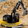Gemini & Genius Tracked Black Excavator Toys, 1/50 Scale Diecast Digger Construction Toy, Vehicle Model with 360° Cabin Swivels, Great Gift, Playing Sand, Room Decoration and Collection for Kids