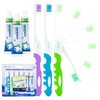 Travel Toothbrush with Toothpaste, Portable Toothbrushes Built in Cover, Travel Size For Hiking, Camping, Traveling, Folding Collapsible Travel Toothbrush Kit Adults (3 Pack with Toothpaste-Medium)