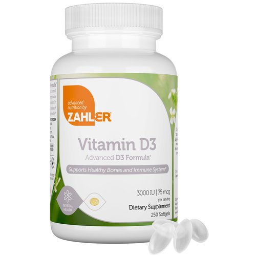 Zahler - Advanced Vitamin D3 3000 IU Softgels (250 Count) Kosher Vegetarian Friendly Vitamin D fo...