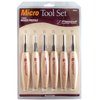 FLEXCUT Carving Tools, 1.5Mm Mixed Profile Micro Tool Set, High-Carbon Steel Blades, with Solid Ash Handle, Set of 6 (MT910)