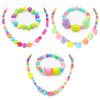 BigOtters Little Girls Necklace Bracelet, 3 Sets Lovely Colorful Beads Toddler Necklaces for Girls, Play Jewelry for Toddlers 2-4