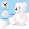Tezituor White Teddy Bear Stuffed Animal, Cute 18 inch Stuffed Teddy Bear for Girlfriend Kids, Soft Plush Bear Stuffed Animal Valentine's Christmas Birthday Gifts