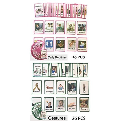 Daily Routines Gestures English Flash Cards Pocket Card Learning Toys for Children Pre-Kindergarten Kids Education Aids