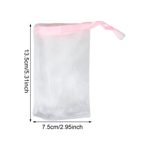 yueton 20PCS Soap Bag Mesh Foaming Net Soap Sack Bags Facial Bubble Net Facial Cleanser Foam Net Bag Double Layer Soap Bag Shampoo Foaming Net Bag with Drawstring for Body Bath and Shower
