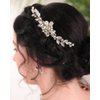 Rumtock Rhinestones Silver Long Hair Comb for Wedding Brides Women Crystal Hair Piece Jewelry