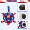 ShuRung 4th July Theme Soccer Ball Dog Toy with Straps Dog Interactive Play Balls for Tug of War USA Independence Day Dog Soccer Ball for Small Medium Big Size Dog (6 inches) S