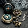 Haxtec Mini Dice Set Tiny Dice with Necklace Antique Bronze Pocket Watch Case D&D Portable Antique Bronze Metal Dice Set 7PCS Polyhedral Dice for Dungeons and Dragons Gifts