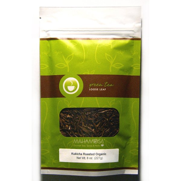 Mahamosa Kukicha Roasted Organic Tea 8 oz, Japan (Japanese) Green Tea Loose Leaf (Looseleaf)