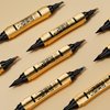 1 Pcs Microblading Eyebrow Pencil 2-in-1 Dual-ended Eyebrow Pen 4-Prong Micro-Fork Tip Applicator & Precision Brush Tip Brow Pencil Waterproof Stay on All-day Makeup for Natural Eyebrow, Light Brown