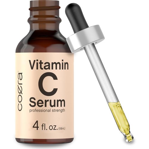 Coera Vitamin C Serum for Face & Skin | 4 fl oz | Hydrating Serum for Dark Spots | Paraben & SLS Free | Packaging May Vary