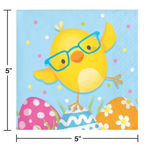 Creative Converting Happy Easter Beverage Napkins, 5", Multi-color