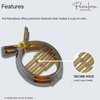 Parcelona French Round Inner Teeth Tortoise Shell and Black Cellulose Set of 2 Hair Clips for Women