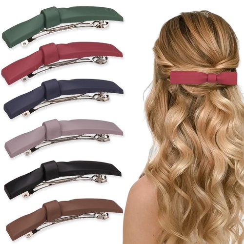 Dexspoeny 6 Pcs Hair Barrettes for Women,Barrettes Stylish French Automatic Hair Clips,Fashion Hair Accessories for Women,Barrettes for Thin Hair Clips Hair Accessories for Daily Use