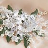 AW BRIDAL Rhinestone Hair Clips for Wedding Flower Hair Accessroies for Brides Bridlal Hair Comb Hair Accesories for Women (Silver)