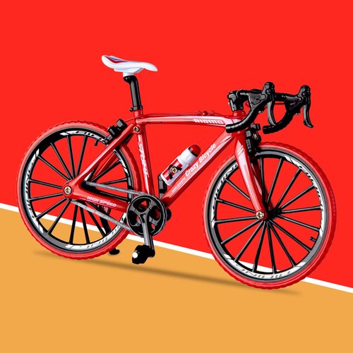 1:10 Scale Die-Cast Alloy Mini BMX Mountain Bike Finger Bicycle Model Toy Desktop Decoration Crafts for Cycling Lovers Bike Racers Athletes Children Boys and Girls (Red)