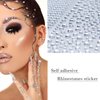 1500 Pcs Hair Gems Self Adhesive Rhinestones for Makeup 15 Colors Rainbow Rhinestones Face Jewels Eyes Face Gems Stick On (Crystal)