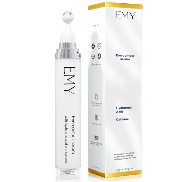 Roller Eye Serum Acid Hyaluronic Caffeine Moisturizing Plumping Massage Ball Reduces Dark Circles Bags Under Eyes Wrinkles and Fine Line Non-Greasy Suitable for Sensitive Skin